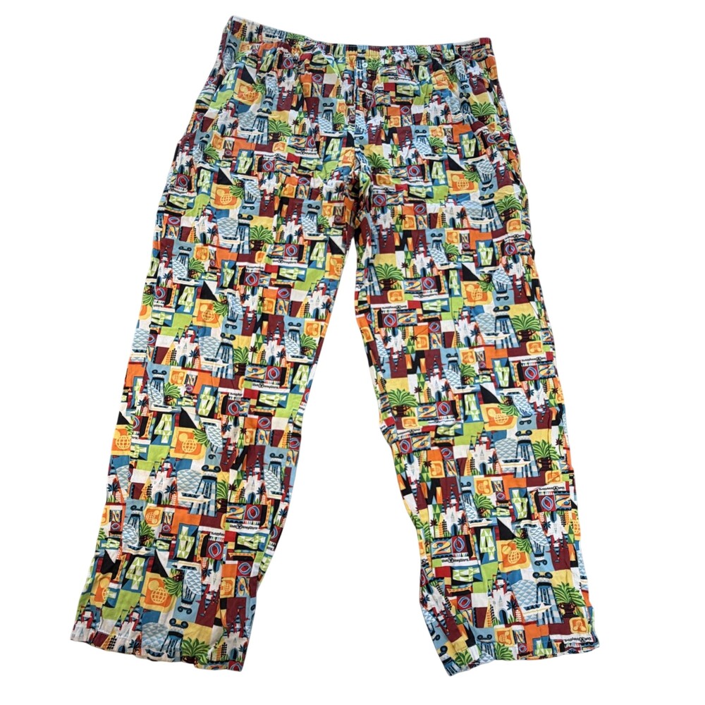 Disney Parks Pajama Pants Mens XL Multicolor Mickey Mouse Sleepwear Disney World